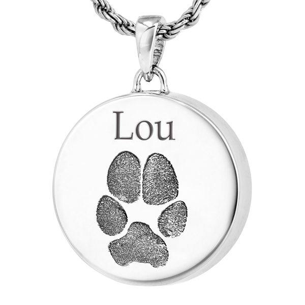 Actual Paw Print Pendant - Round - Image 2