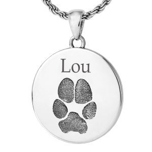 Actual Paw Print Pendant - Round
