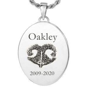Actual Nose Print Pendant - Oval