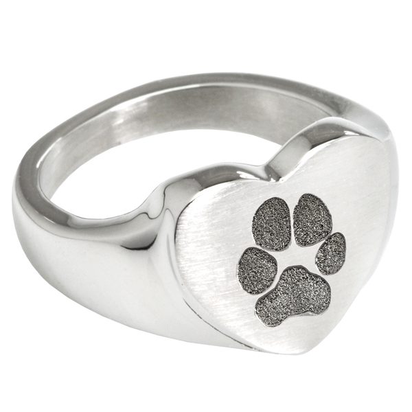 Actual Pet Print Heart Ring